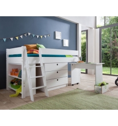 Cama alta infantil con escritorio
