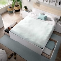 CAMA MATRIMONIAL BLANCA CON CAJONES  SIRACUSA