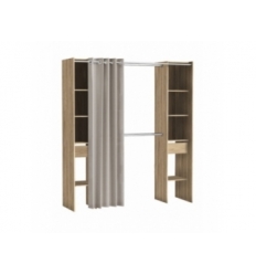 VESTIDOR CON CORTINAS, ESTANTES Y CAJONES PILAR